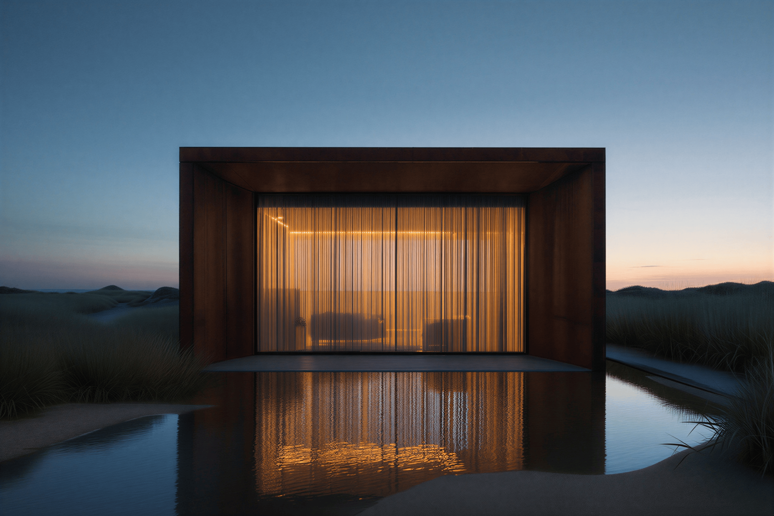 Modern architecture at dusk