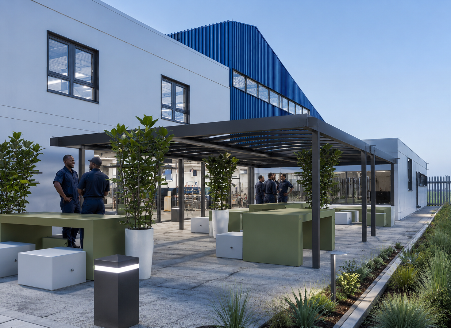 Landscaped staff courtyard